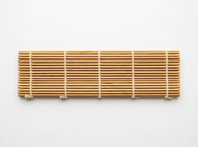 Bamboo Sushi Rolling Mat On White Background