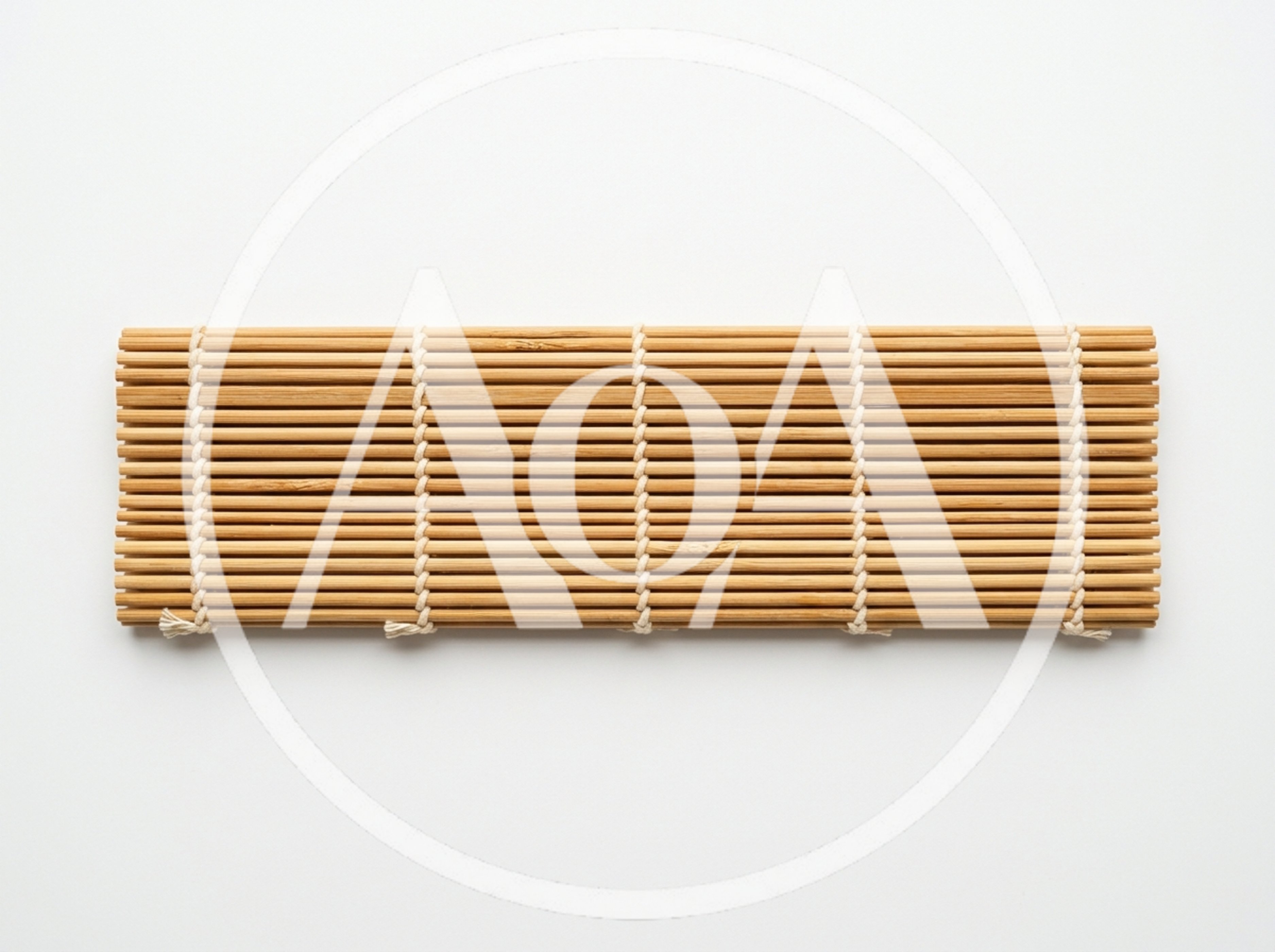 Bamboo Sushi Rolling Mat On White Background