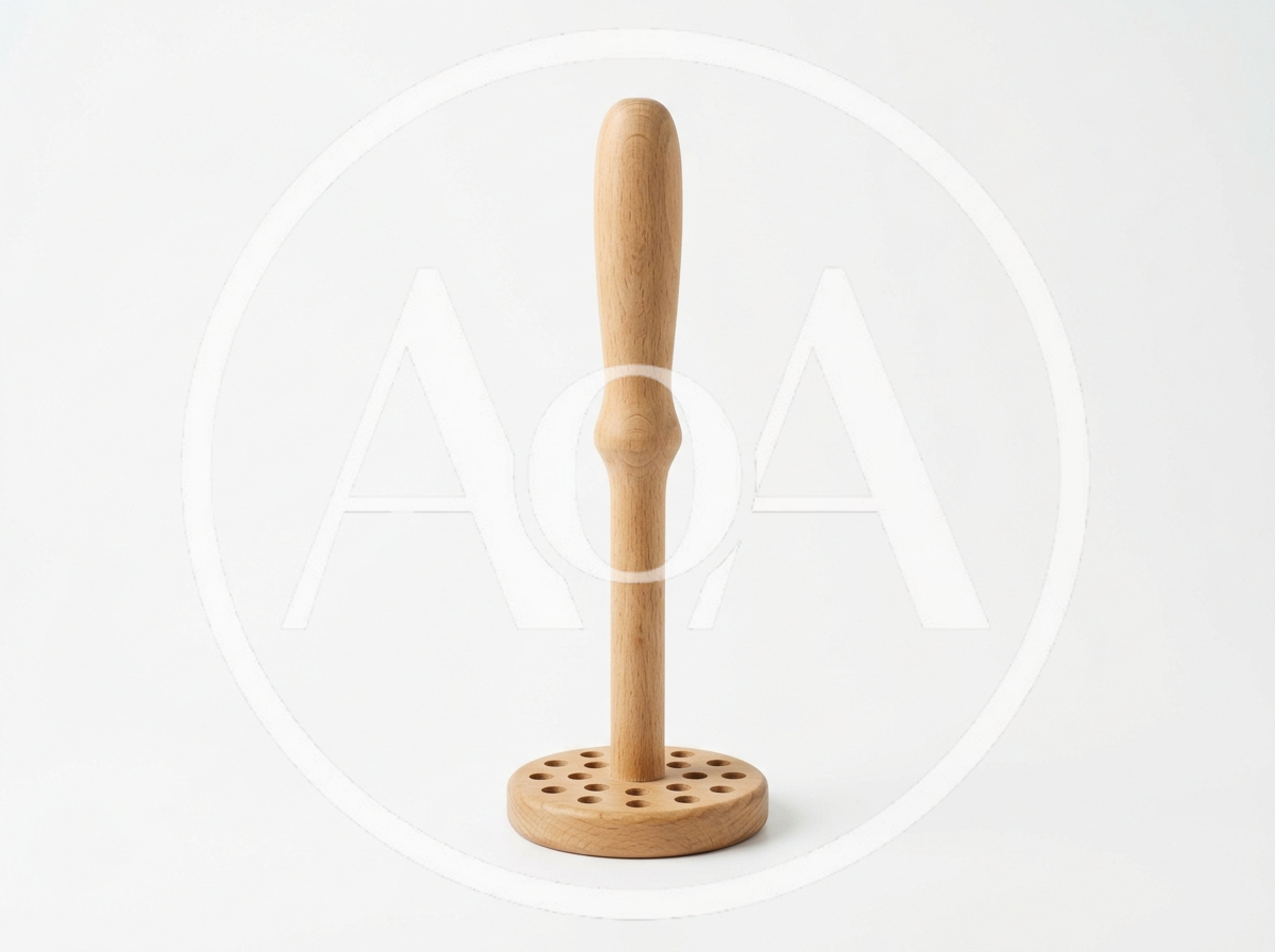 Wooden Potato Masher Isolated On White Background
