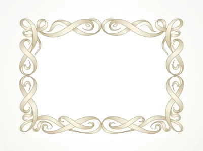Elegant Beige Decorative Swirl Border Frame
