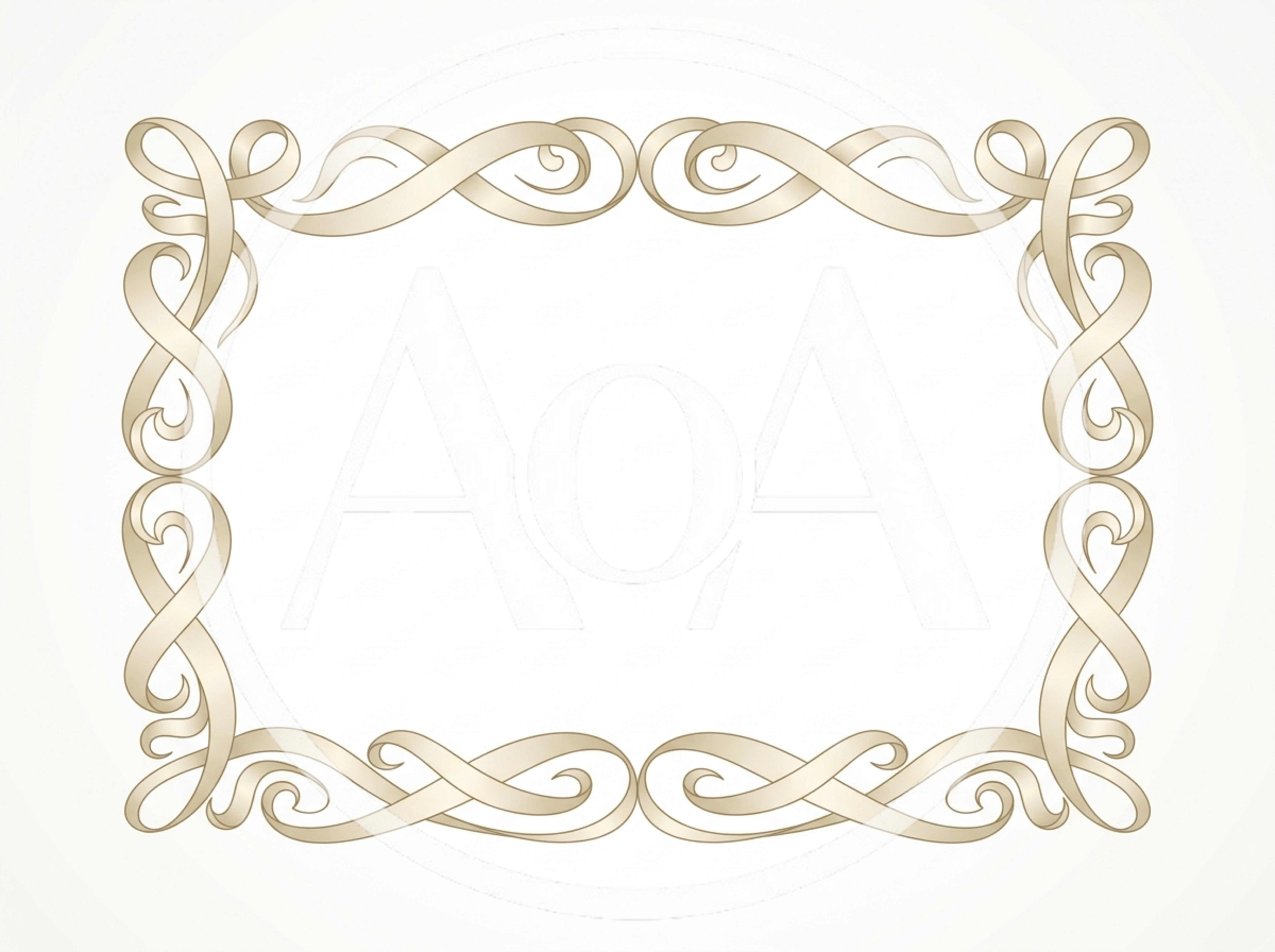 Elegant Beige Decorative Swirl Border Frame
