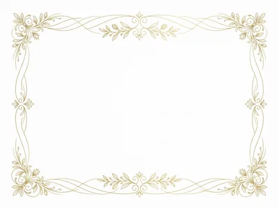 Elegant Gold Floral Decorative Border Frame