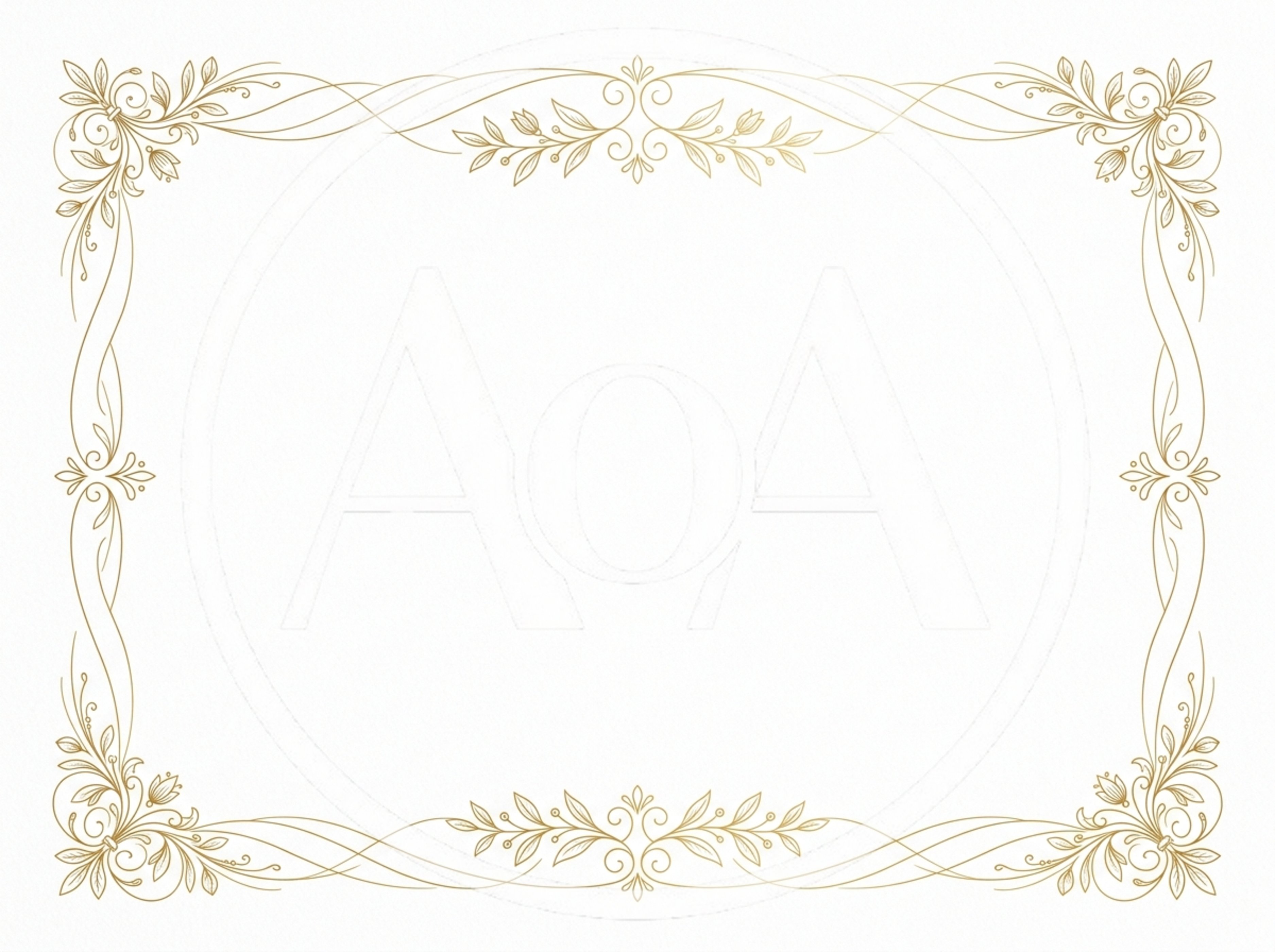 Elegant Gold Floral Decorative Border Frame