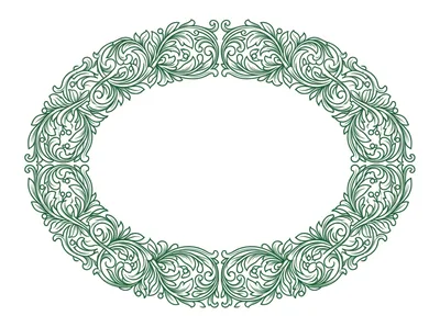 Ornate Oval Floral Frame Decorative Border