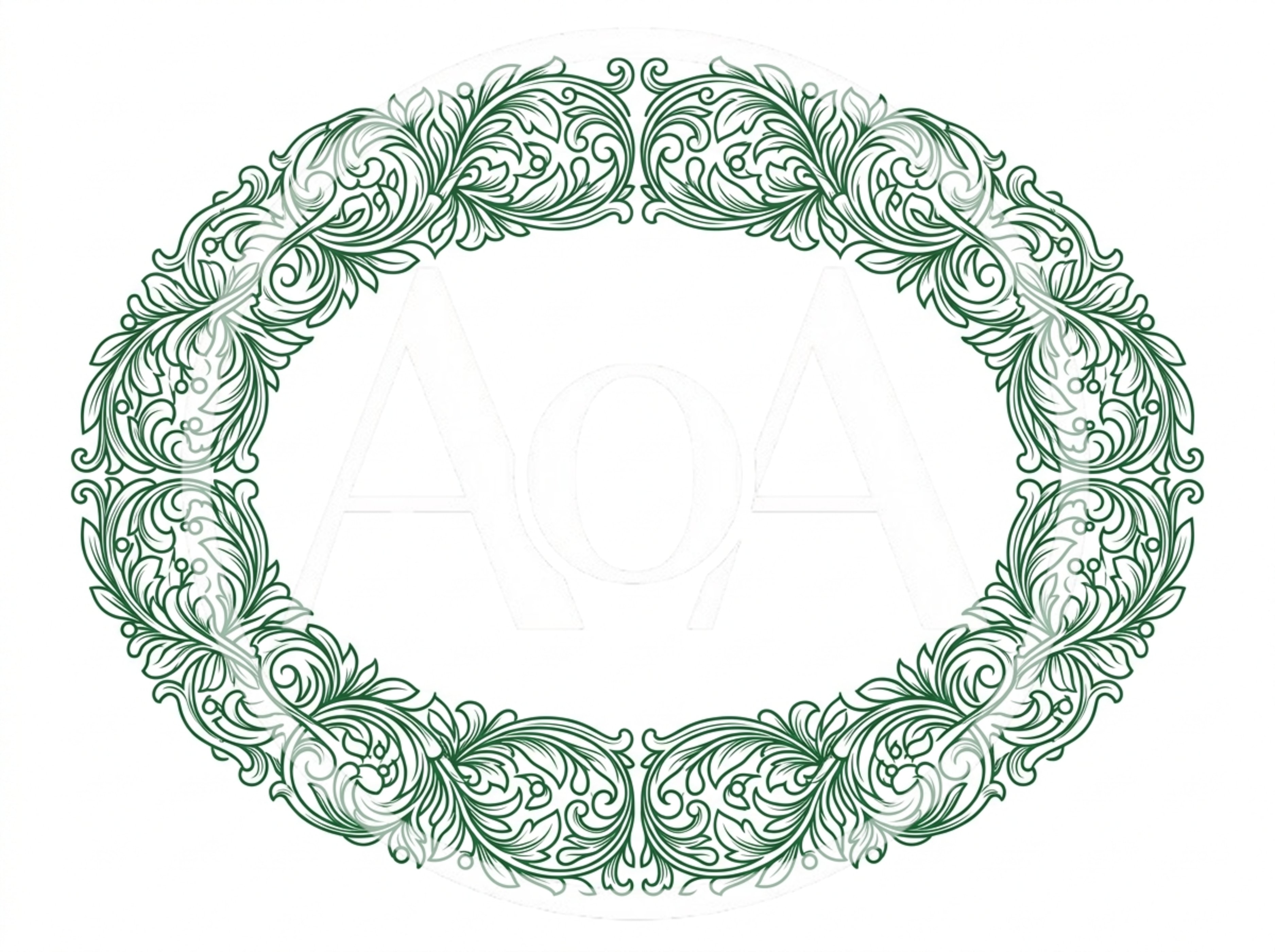 Ornate Oval Floral Frame Decorative Border