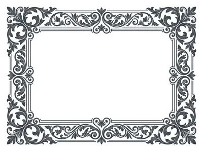 Ornate Baroque Style Decorative Rectangular Frame
