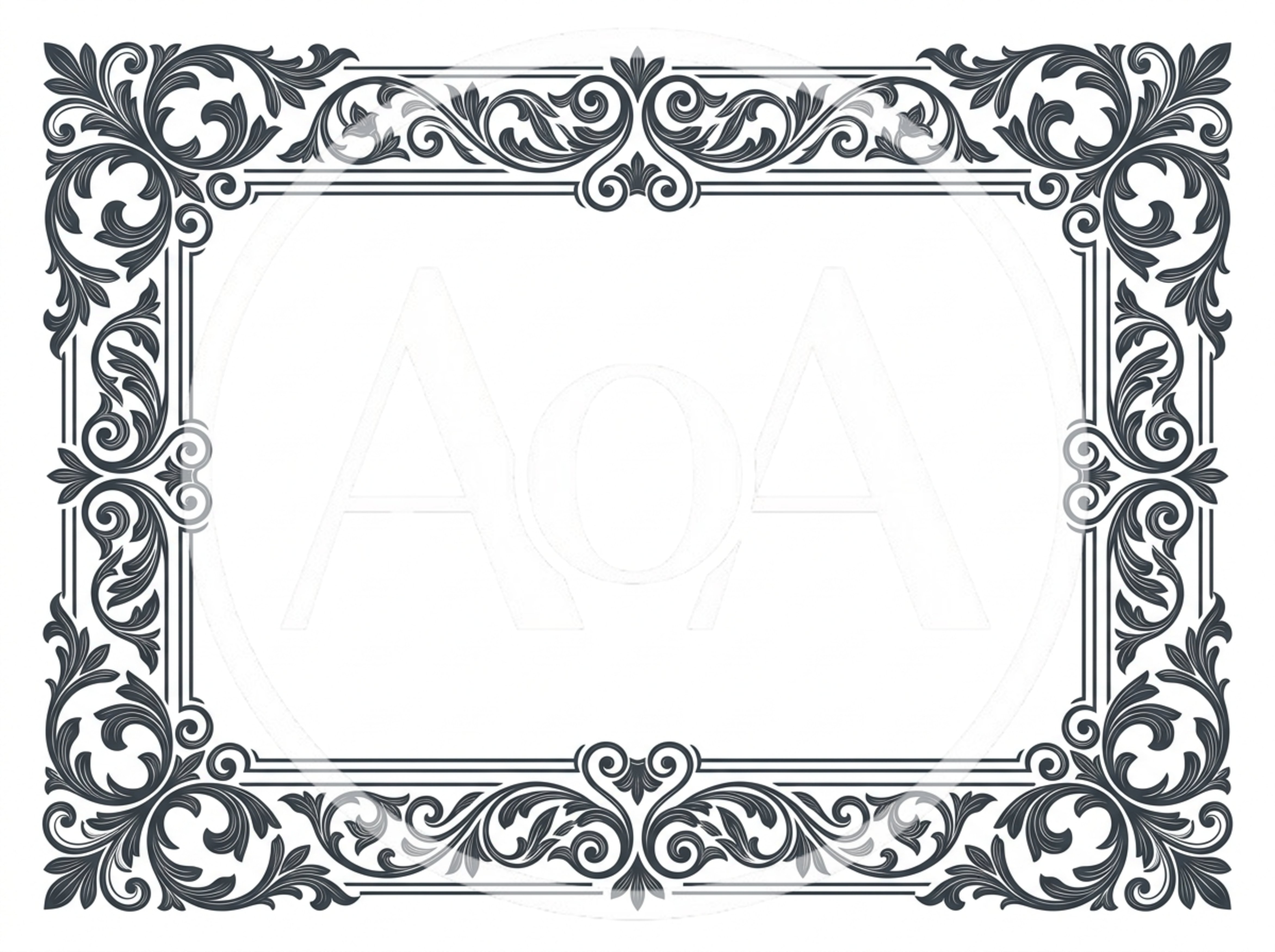 Ornate Baroque Style Decorative Rectangular Frame