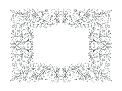Elegant Floral Frame Illustration With Intricate Botanical Details