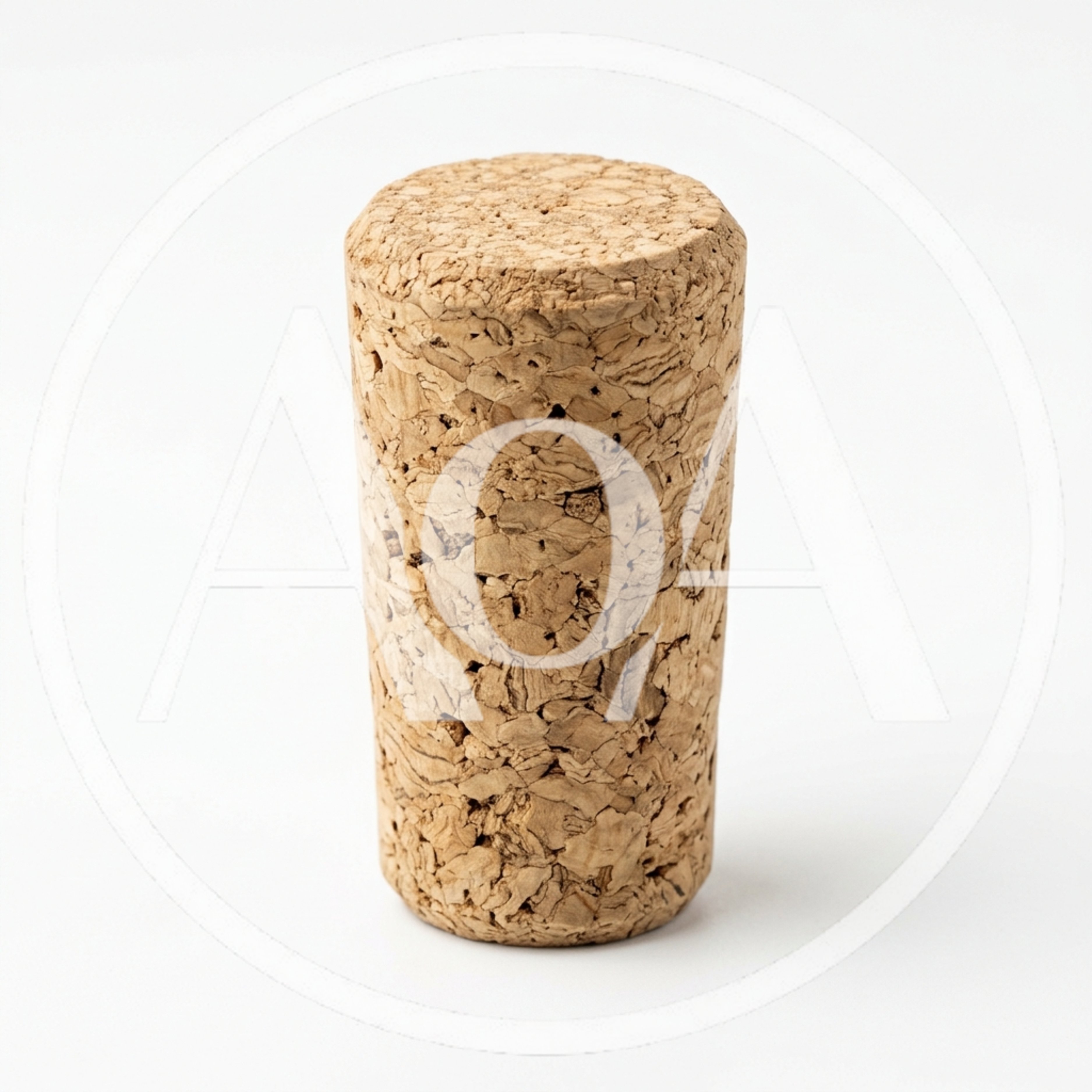 Single Natural Cork Stopper Isolated On White Background