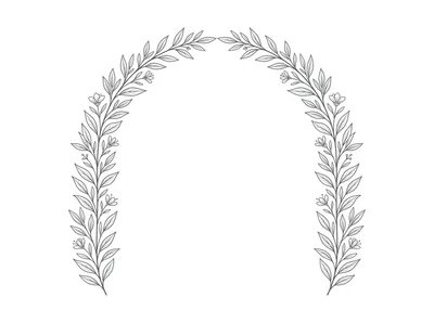 Hand Drawn Floral Arch Illustration