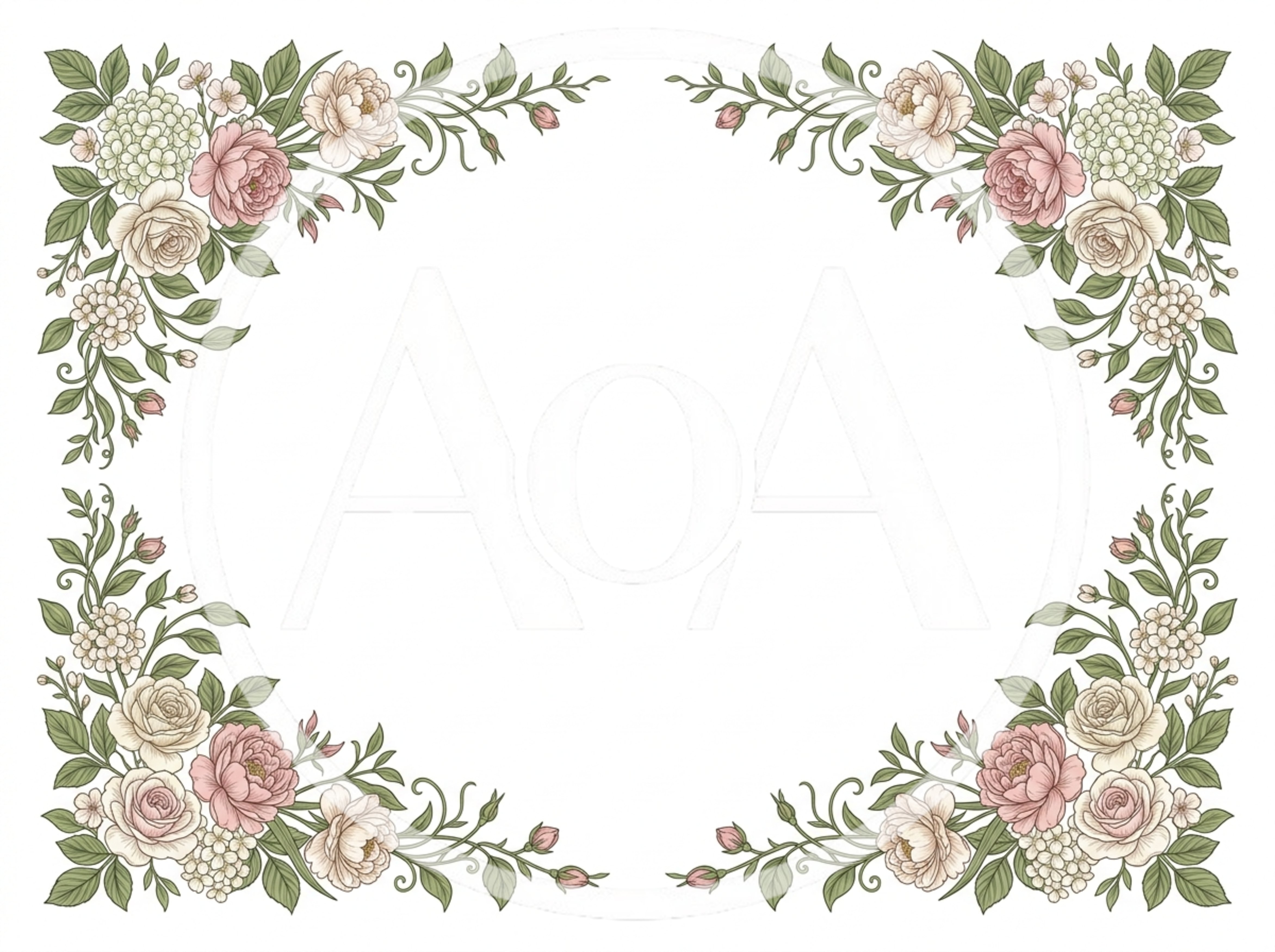 Vintage Floral Corner Frame Illustration