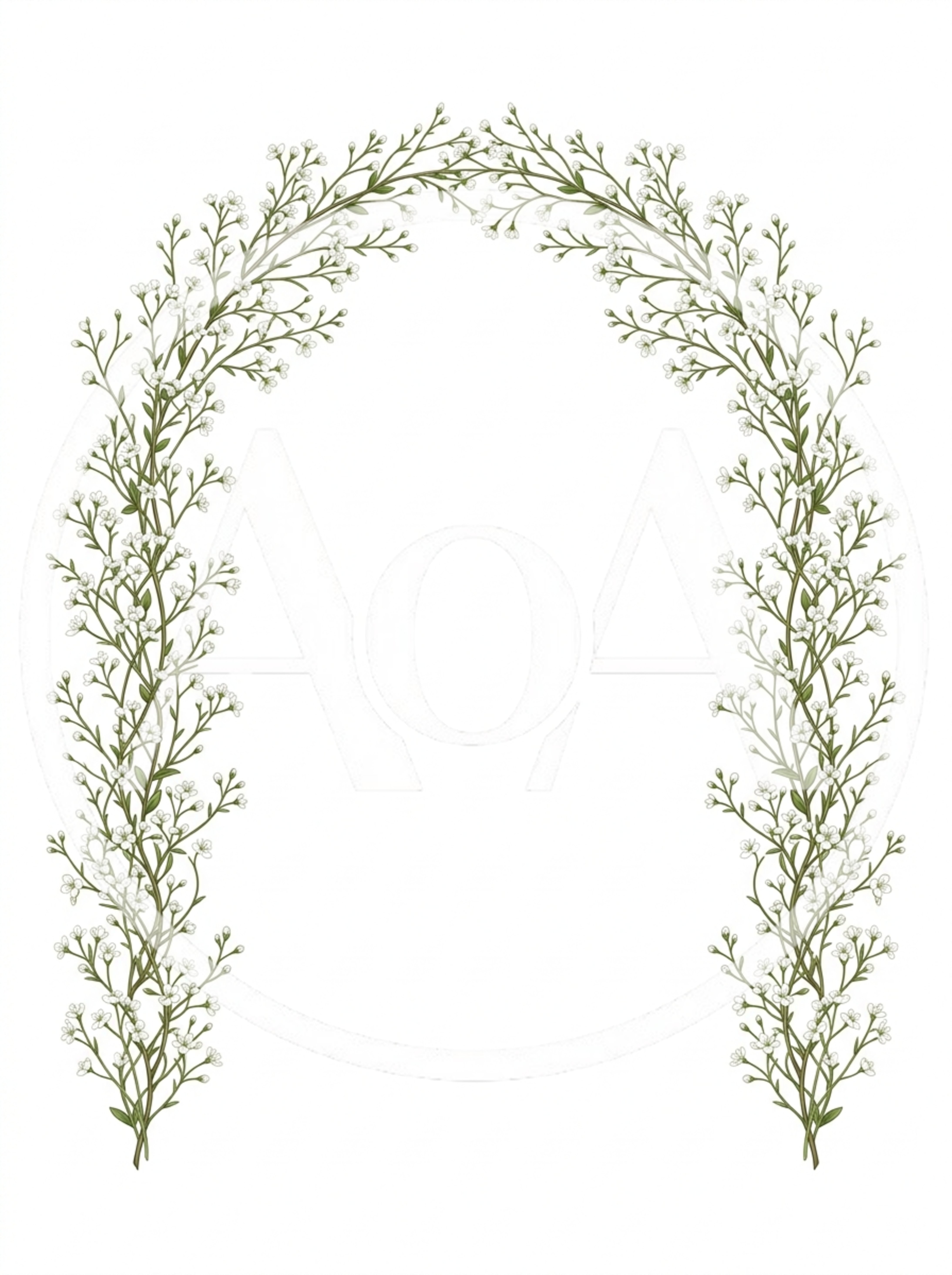 Floral Arch Frame With Delicate White Baby Breath Flowers