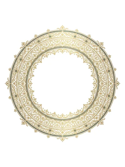Ornate Circular Gold Decorative Frame Border