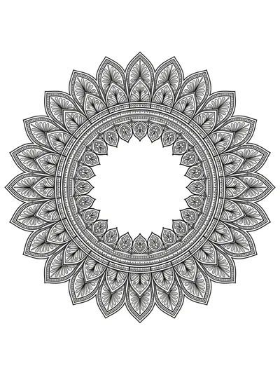 Intricate Black And White Floral Mandala Pattern