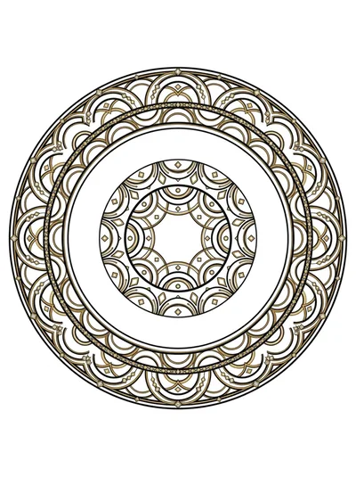 Art Deco Circular Mandala Pattern Design