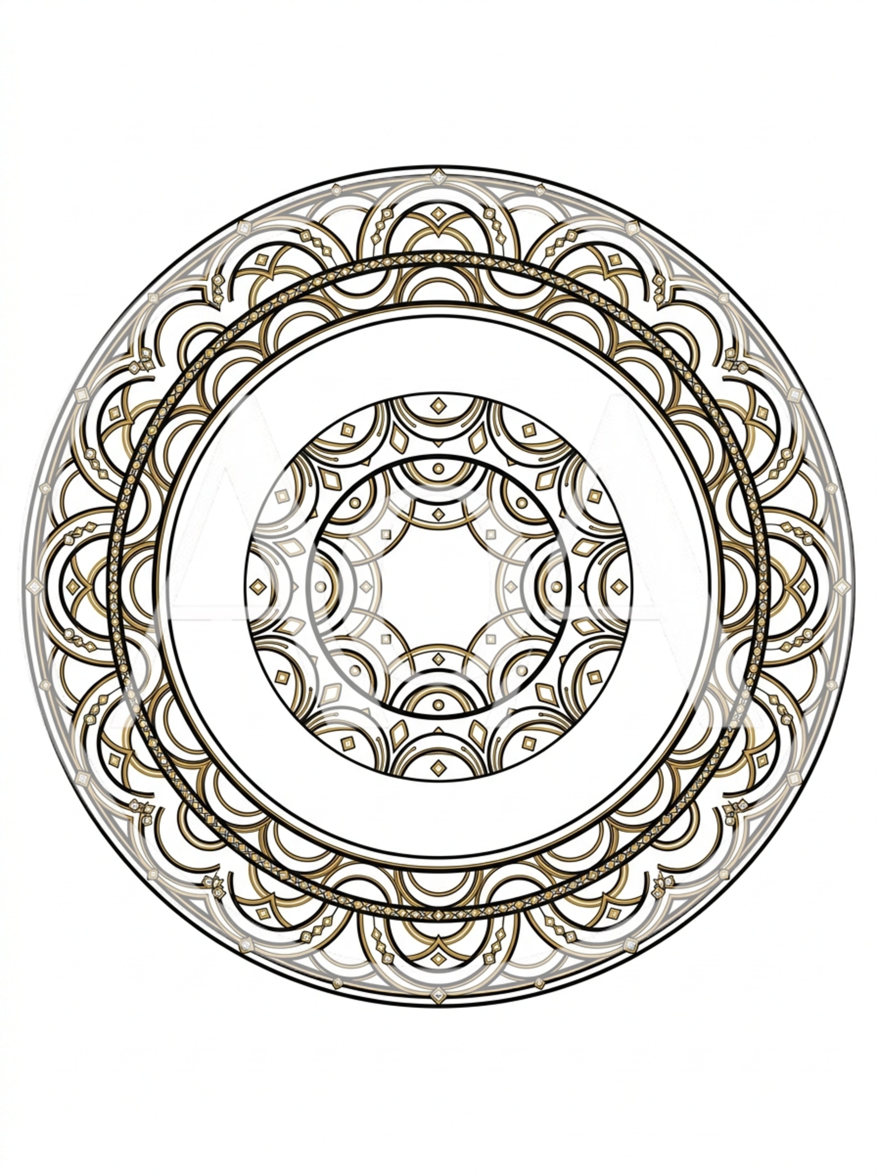 Art Deco Circular Mandala Pattern Design