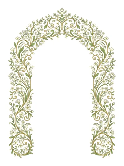 Floral Arch Frame With Lily Of The Valley