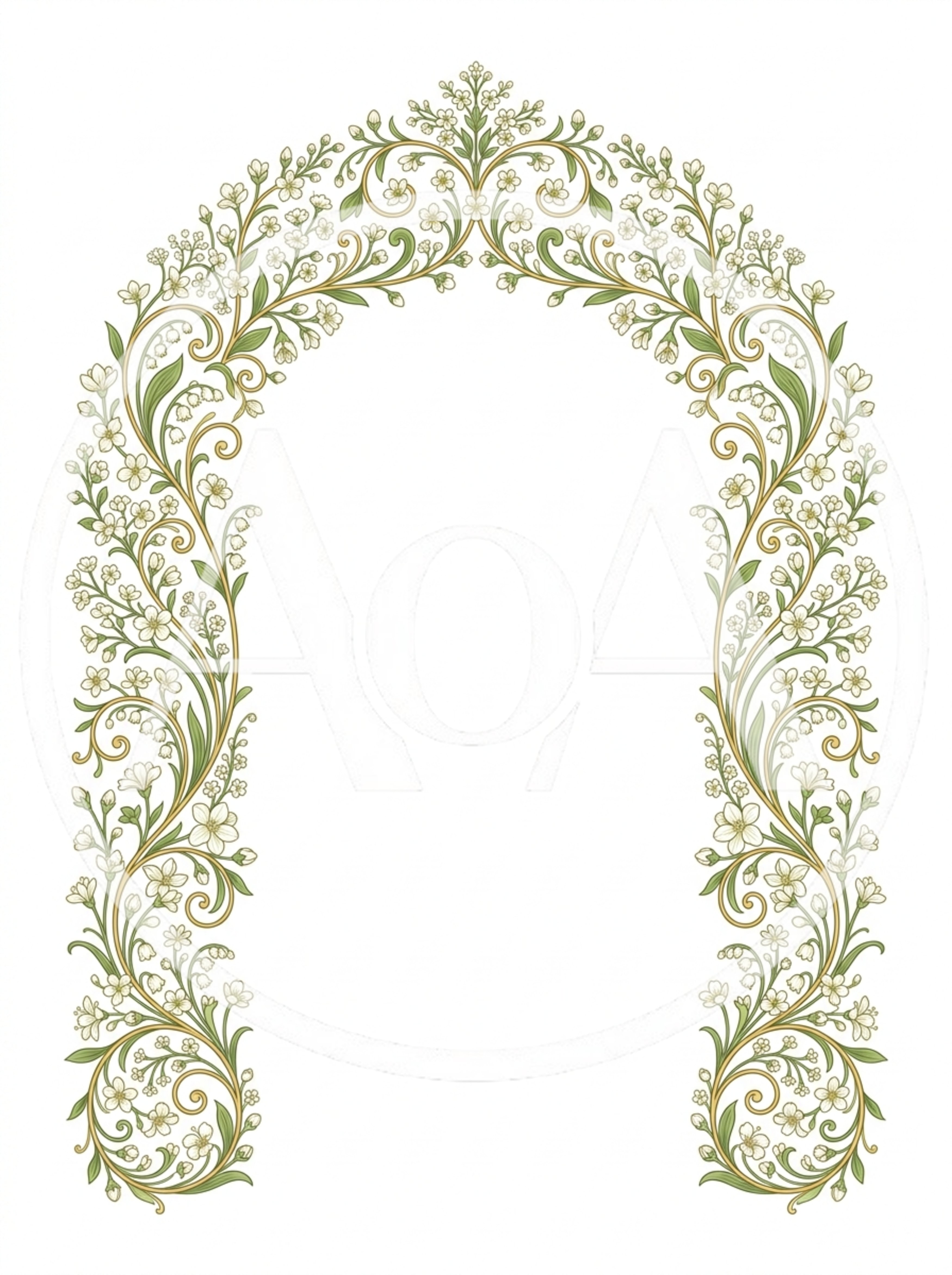 Floral Arch Frame With Lily Of The Valley