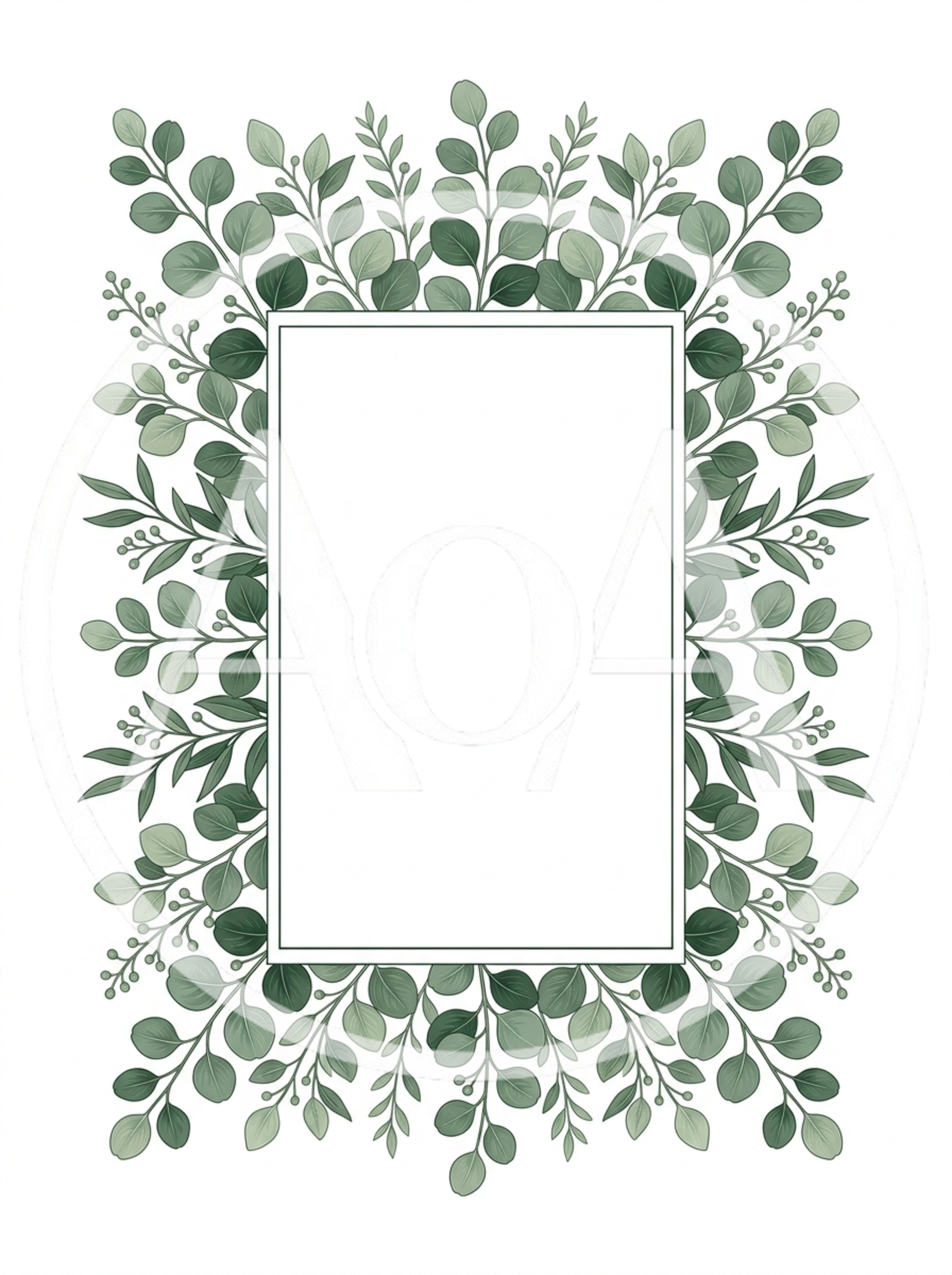 Elegant Eucalyptus Leaf Frame Border Illustration
