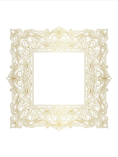 Elegant Gold Ornate Decorative Square Frame