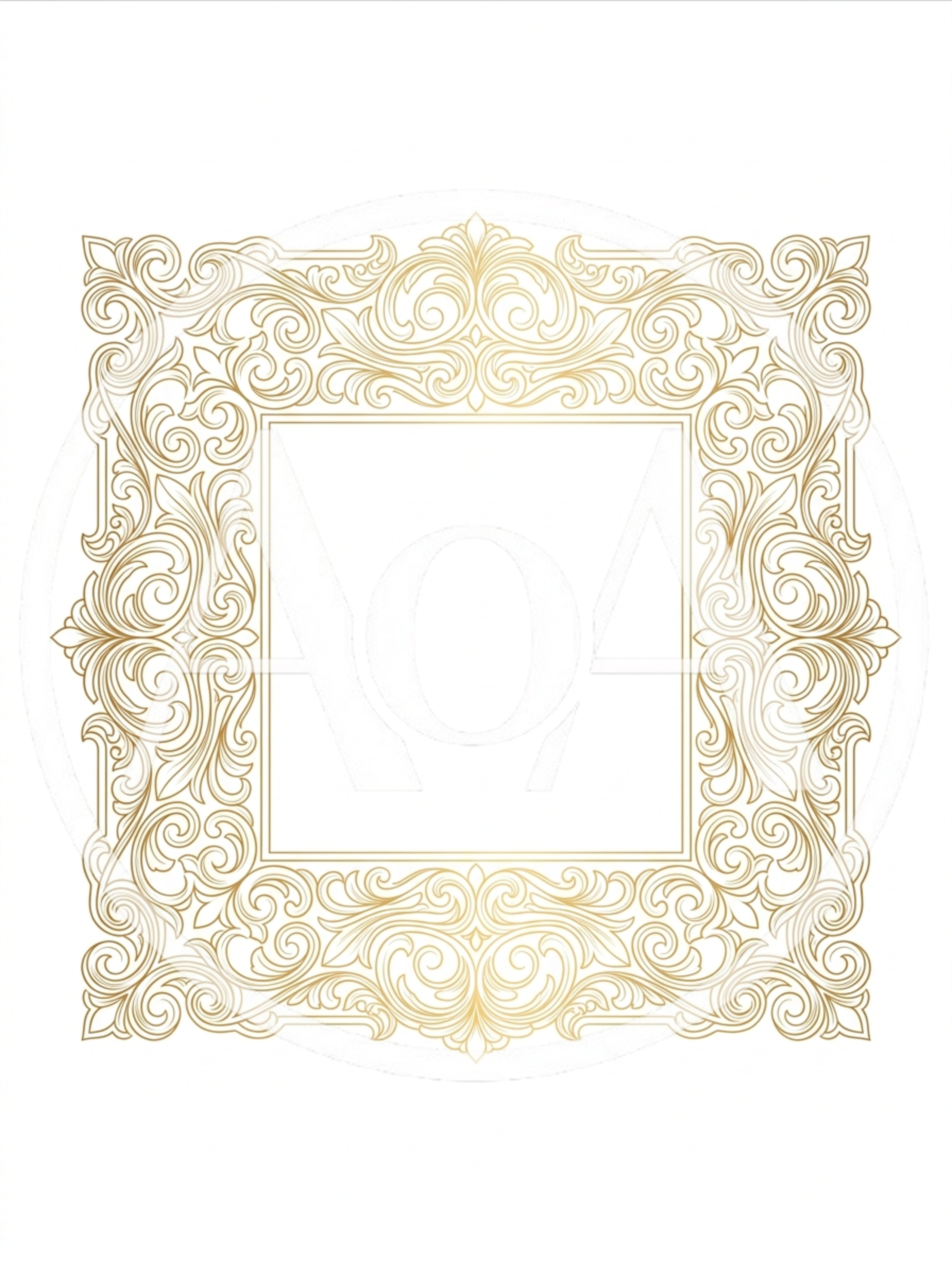 Elegant Gold Ornate Decorative Square Frame
