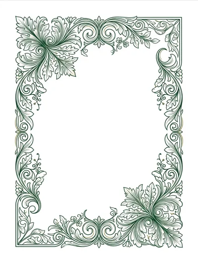 Ornate Vintage Floral Decorative Border Frame