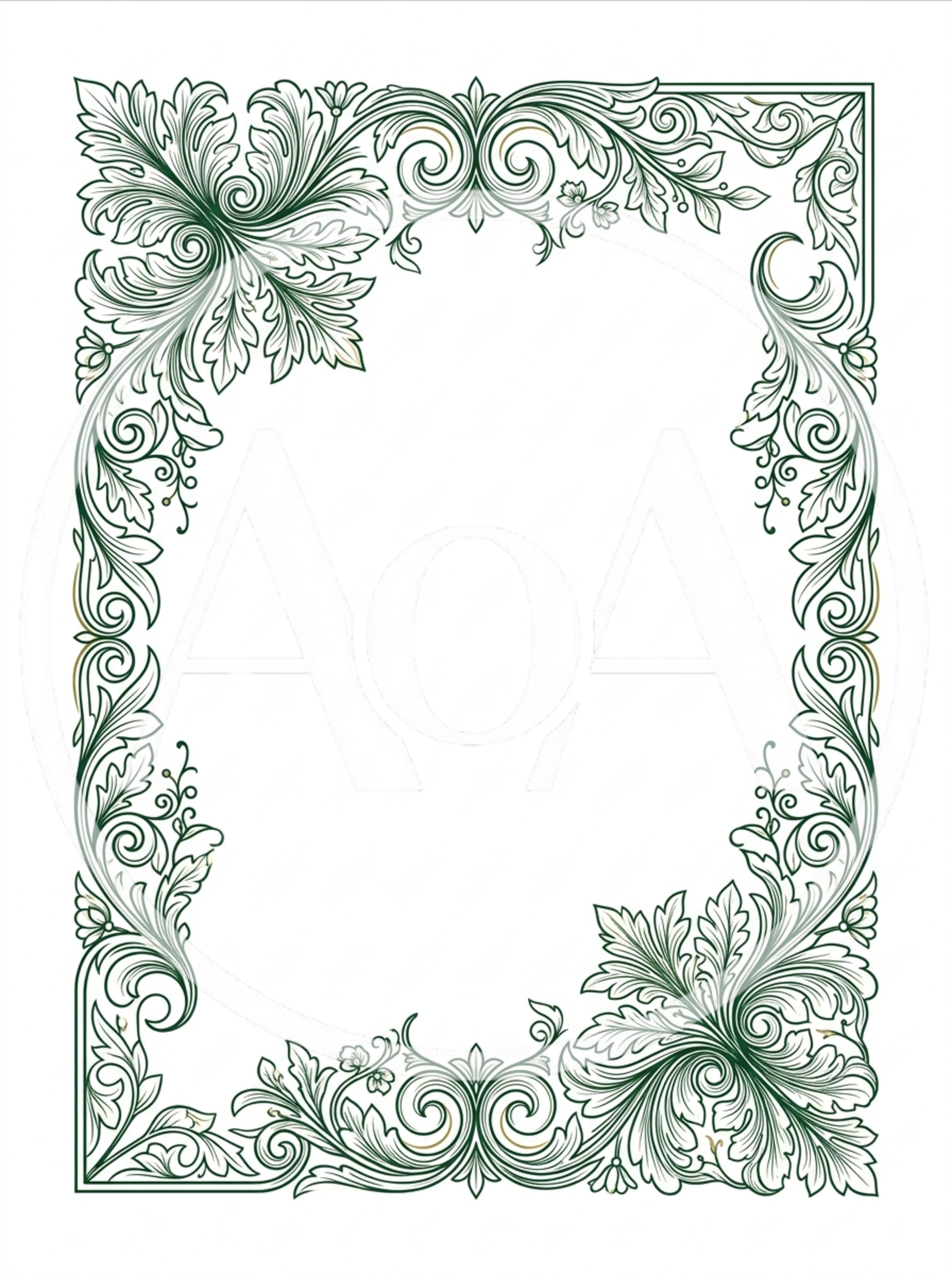 Ornate Vintage Floral Decorative Border Frame