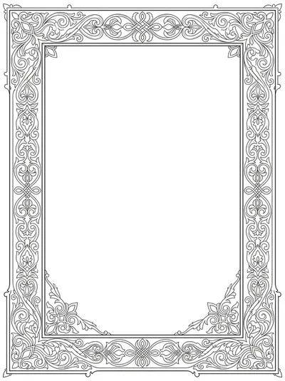 Ornate Decorative Rectangular Border Frame Illustration