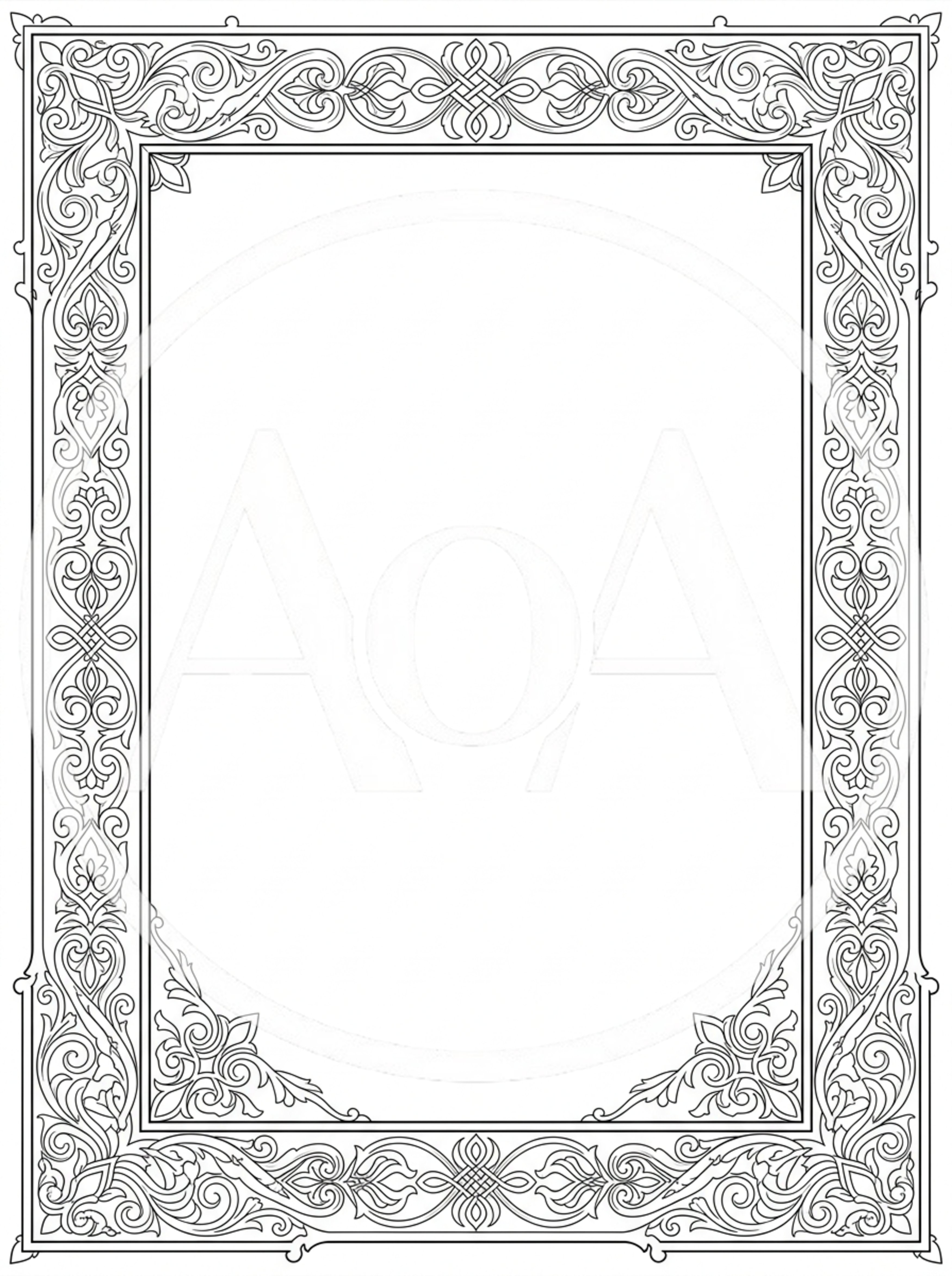 Ornate Decorative Rectangular Border Frame Illustration
