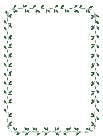 Minimalist Green Leaf Vine Border Frame