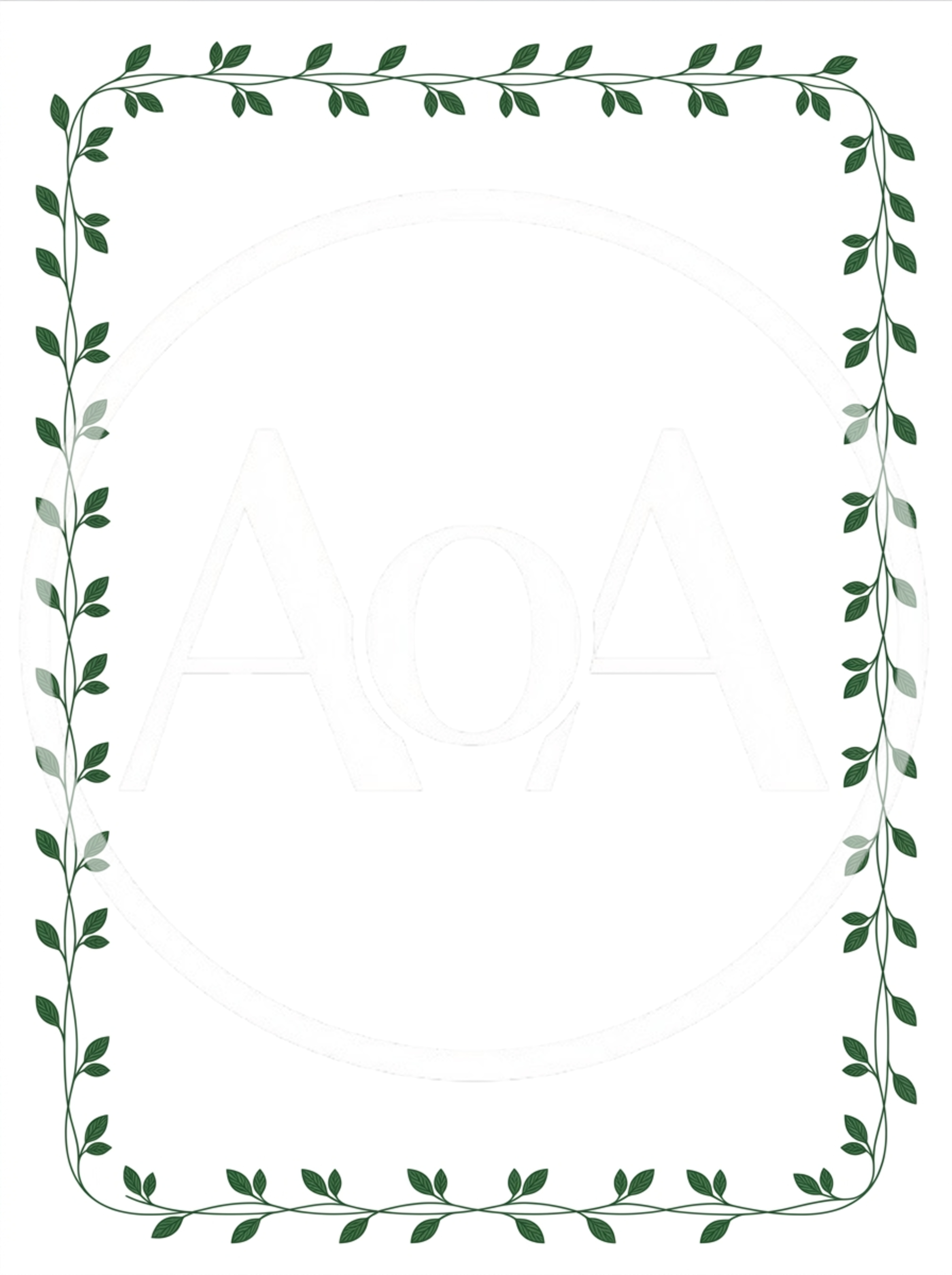 Minimalist Green Leaf Vine Border Frame