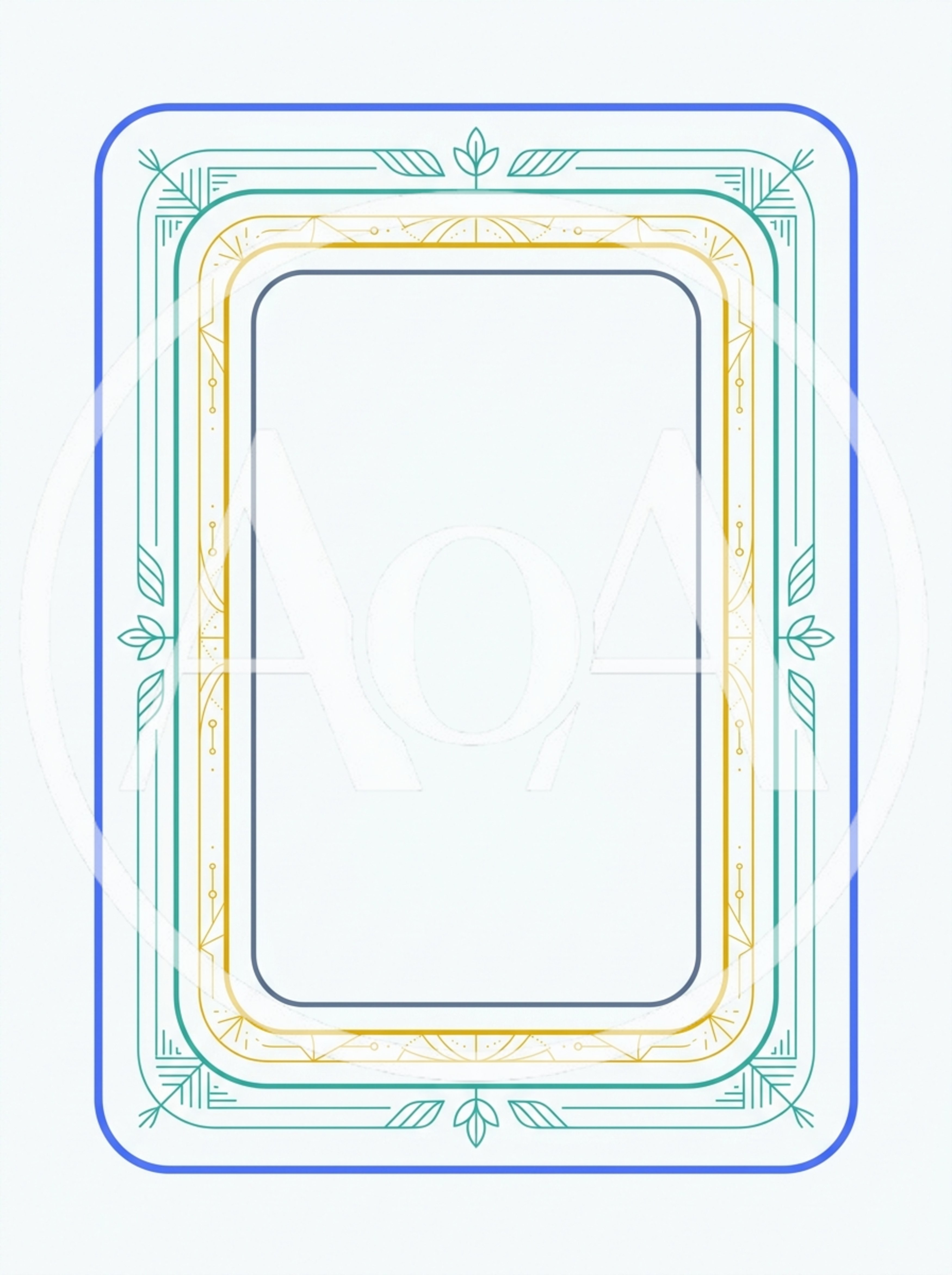 Minimalist Decorative Rectangular Frame With Geometric Floral Accents