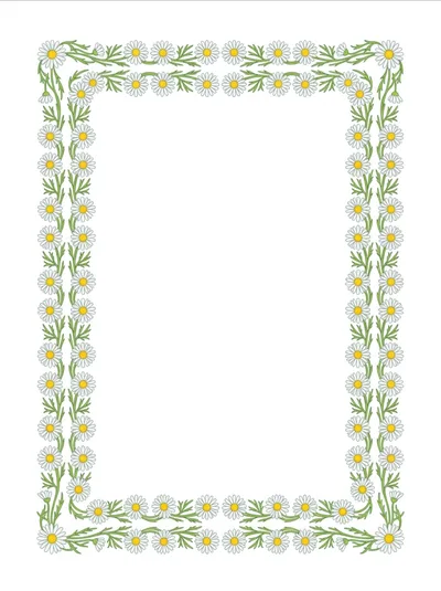 Decorative Daisy Flower Border Frame Illustration