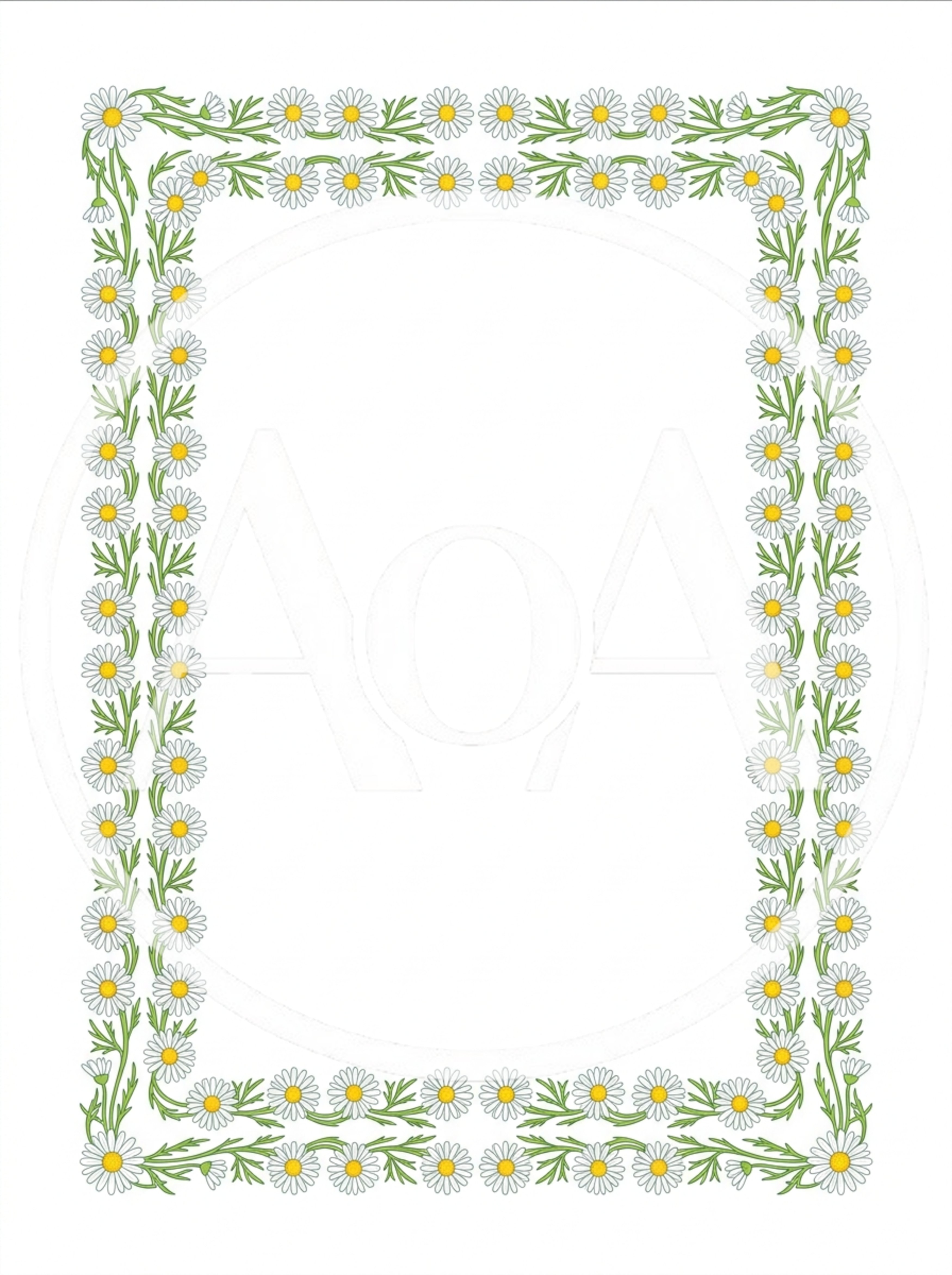 Decorative Daisy Flower Border Frame Illustration