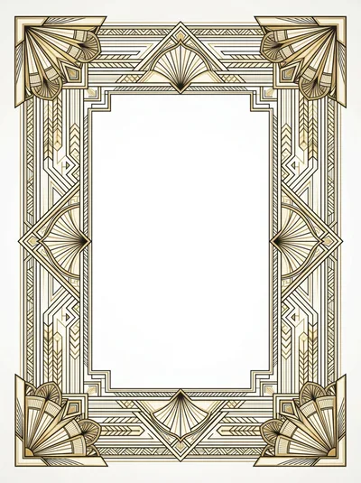 Art Deco Geometric Decorative Border Frame