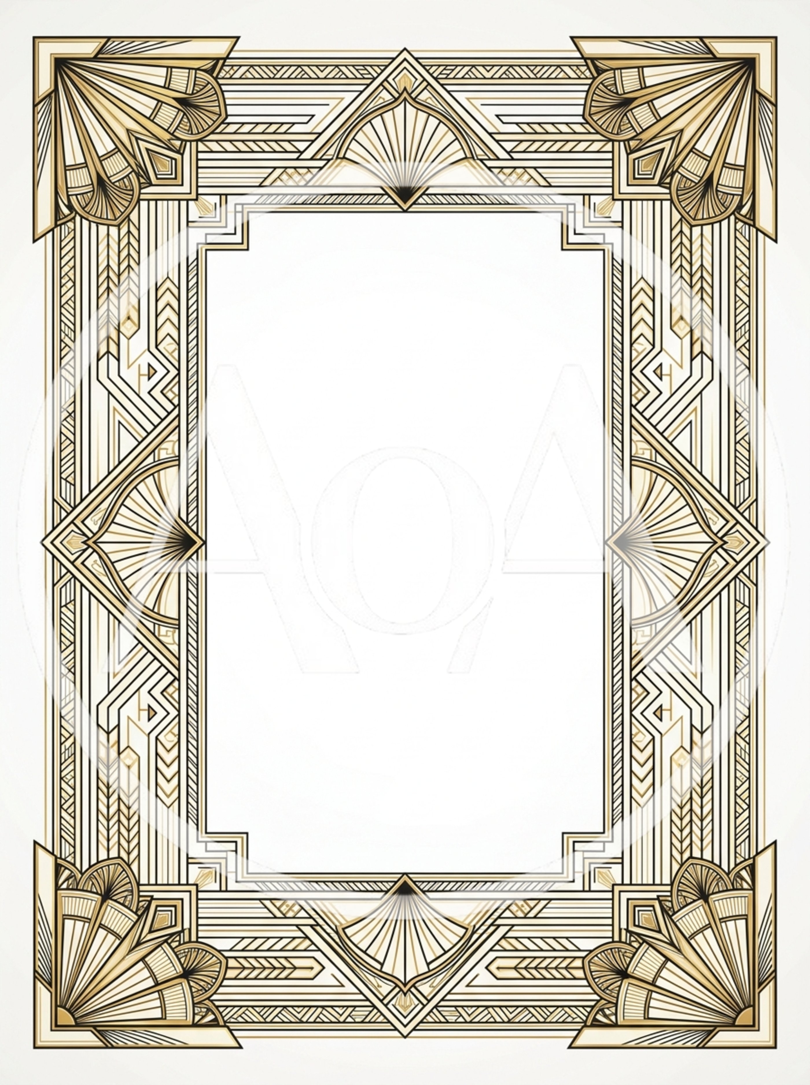 Art Deco Geometric Decorative Border Frame