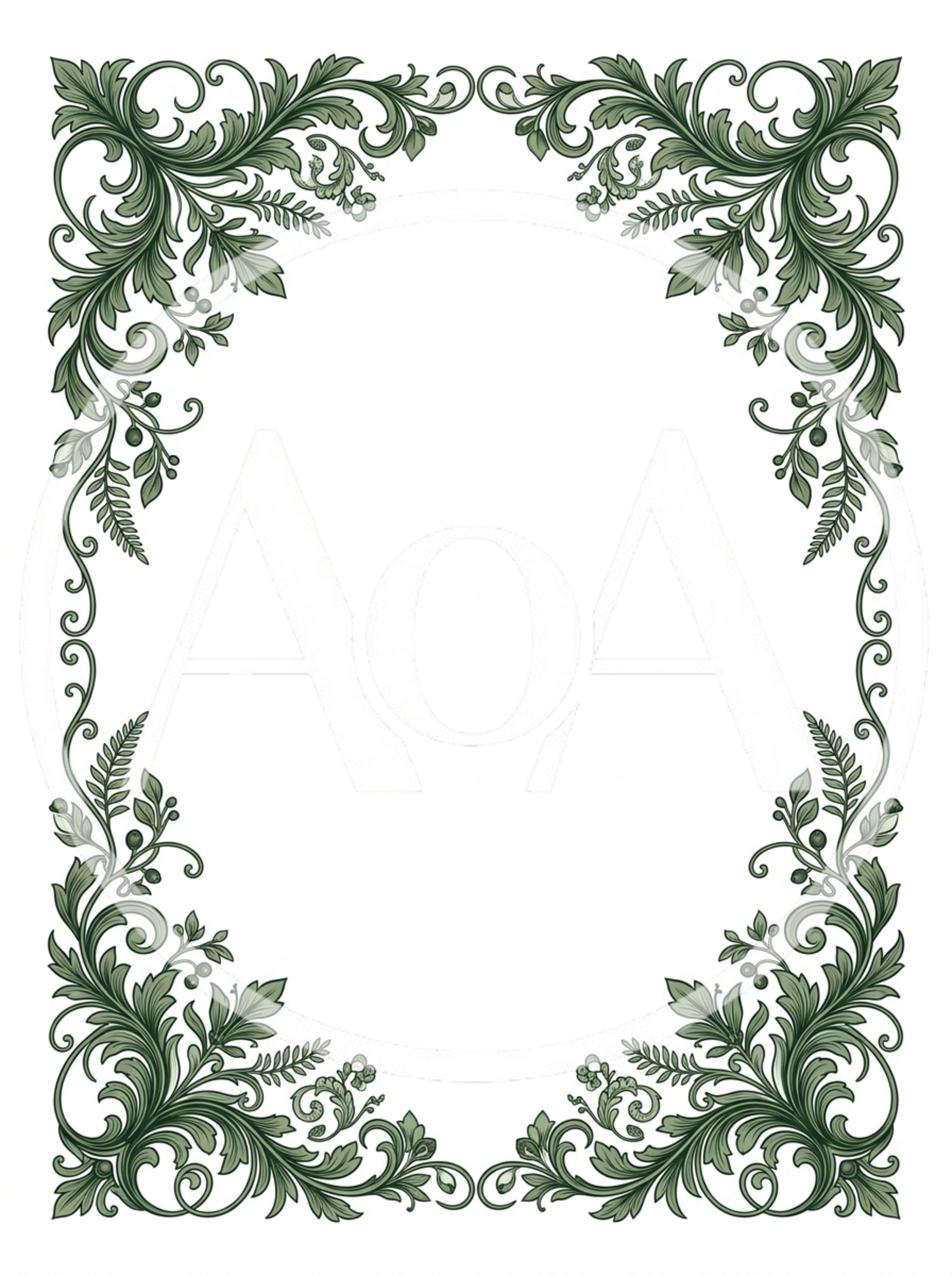 Ornate Victorian Style Floral Decorative Border Frame