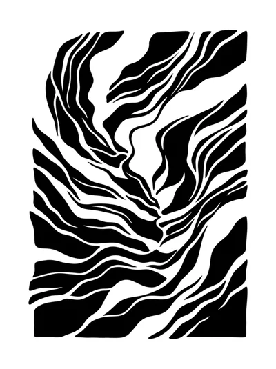 Abstract Black And White Wavy Line Pattern