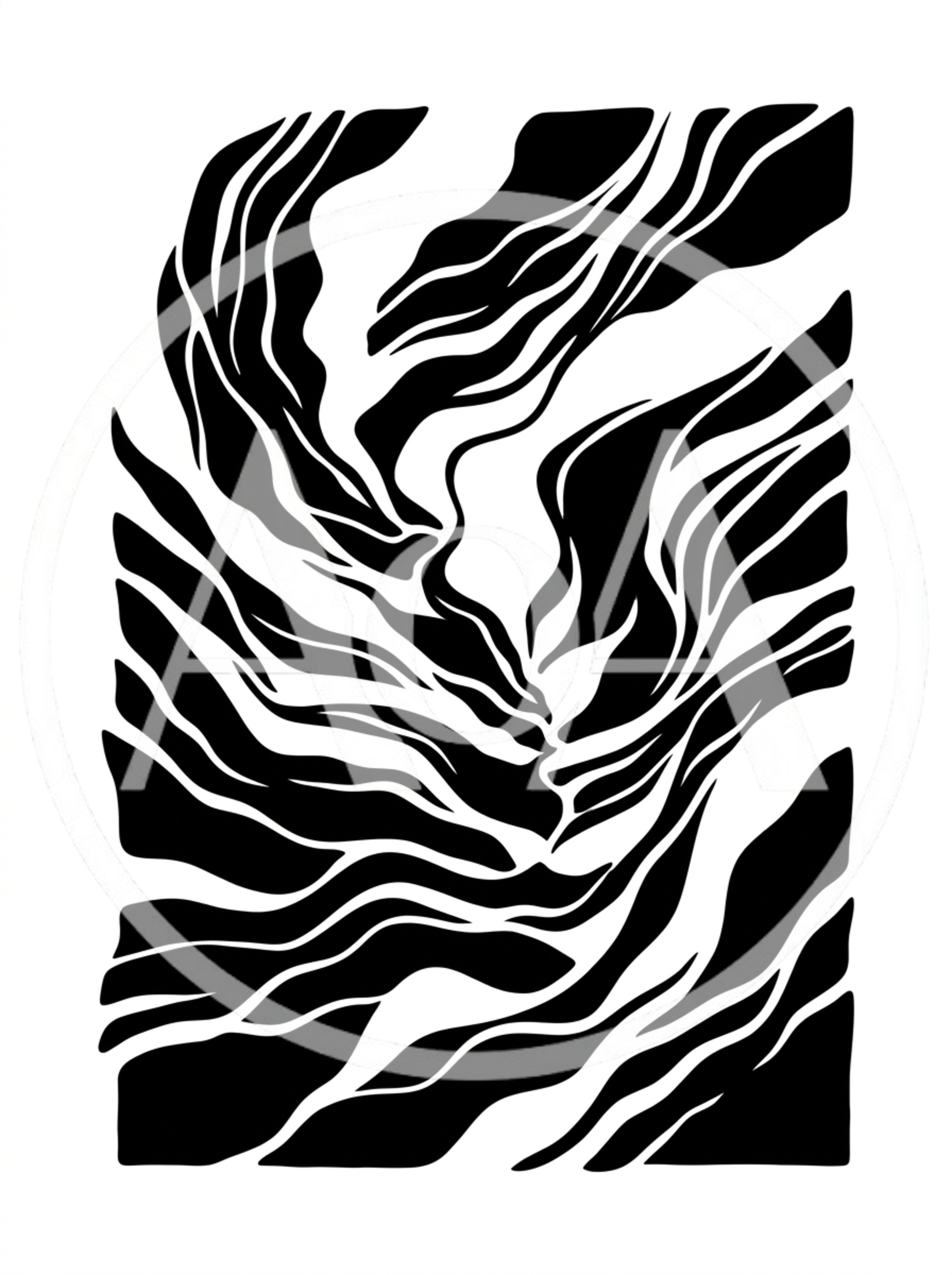 Abstract Black And White Wavy Line Pattern