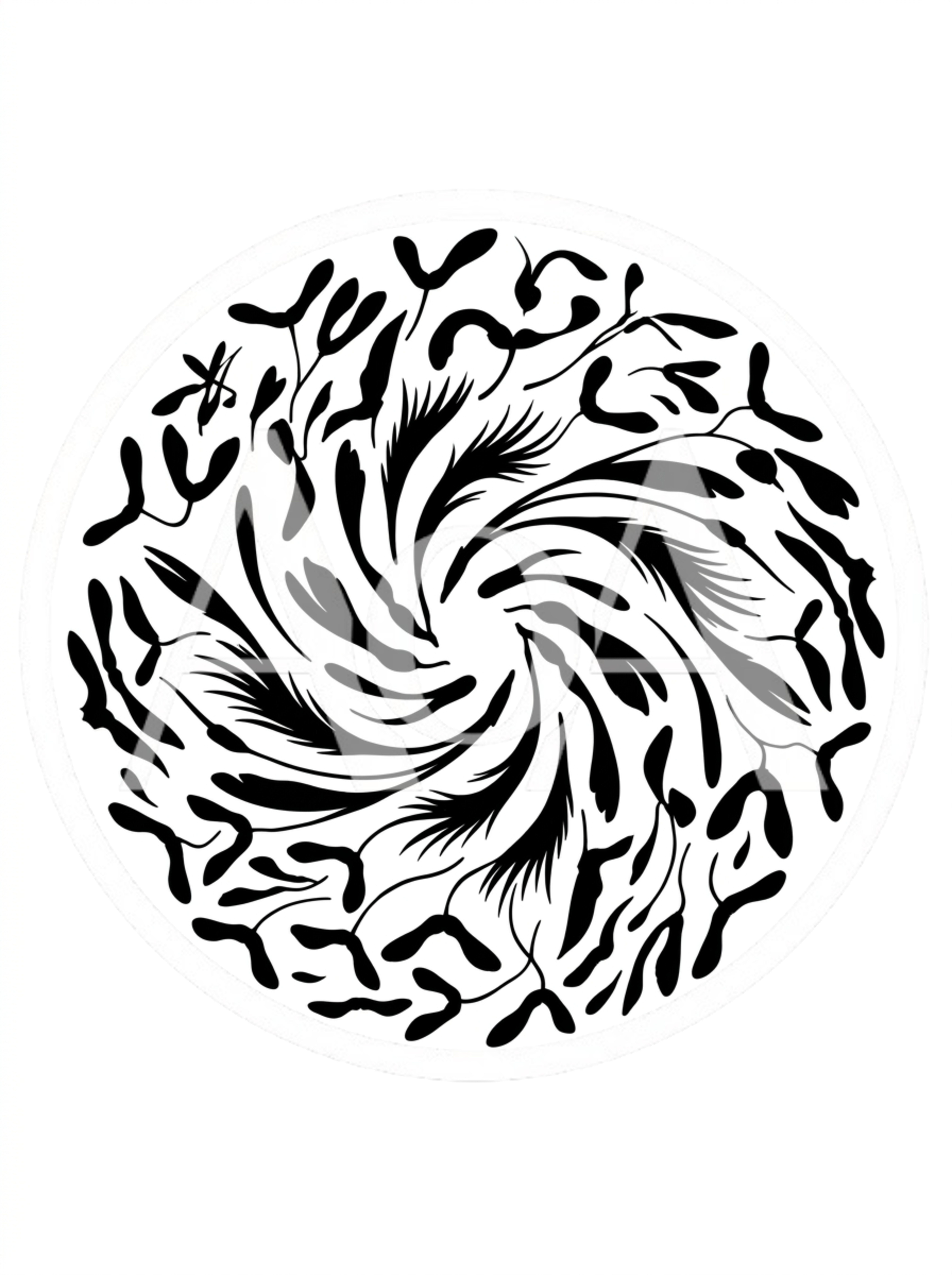 Black And White Floral Mandala Circular Pattern