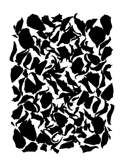 Abstract Black Ink Blot Pattern On White Background