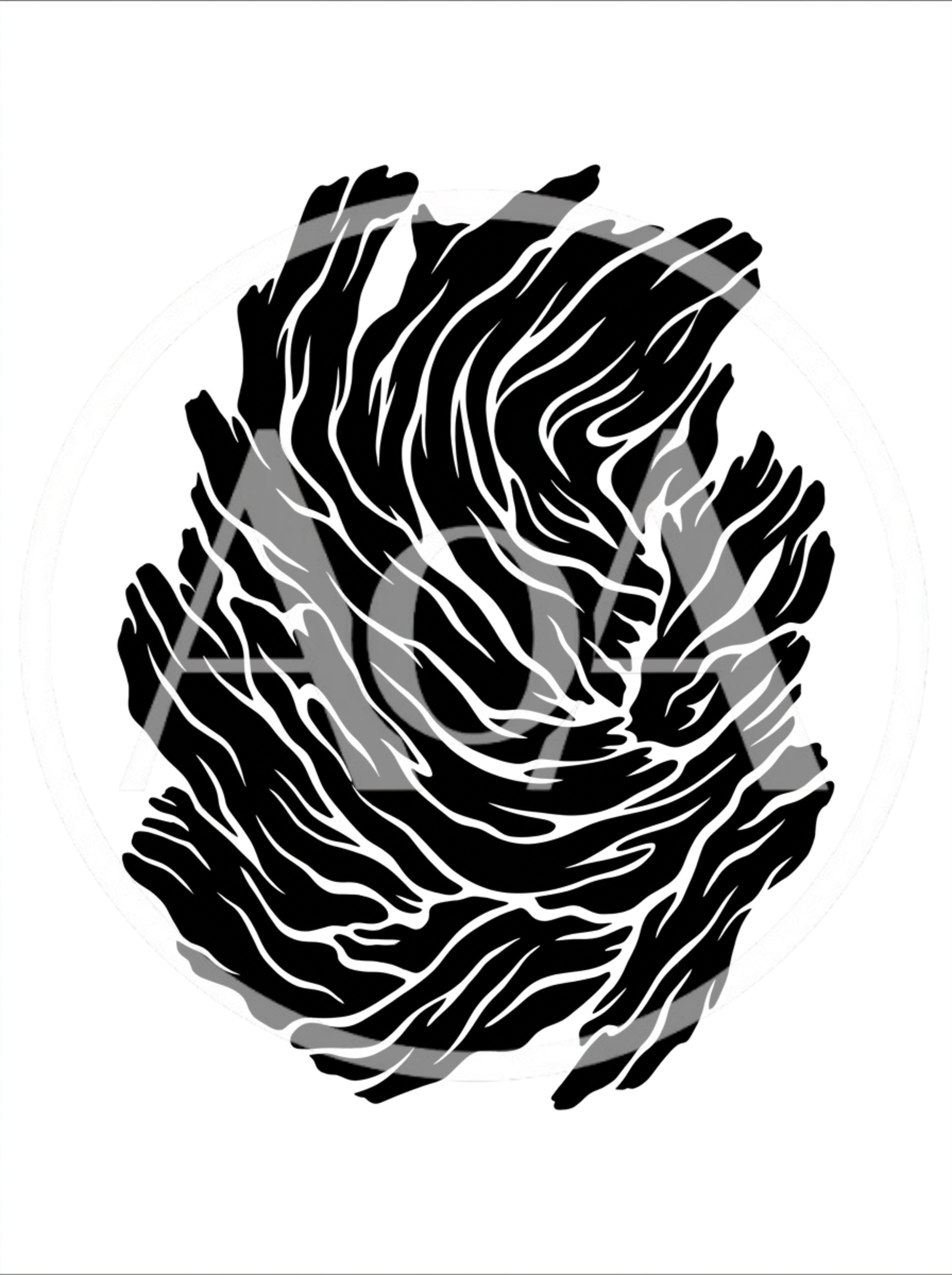 Abstract Black And White Organic Flowing Pattern