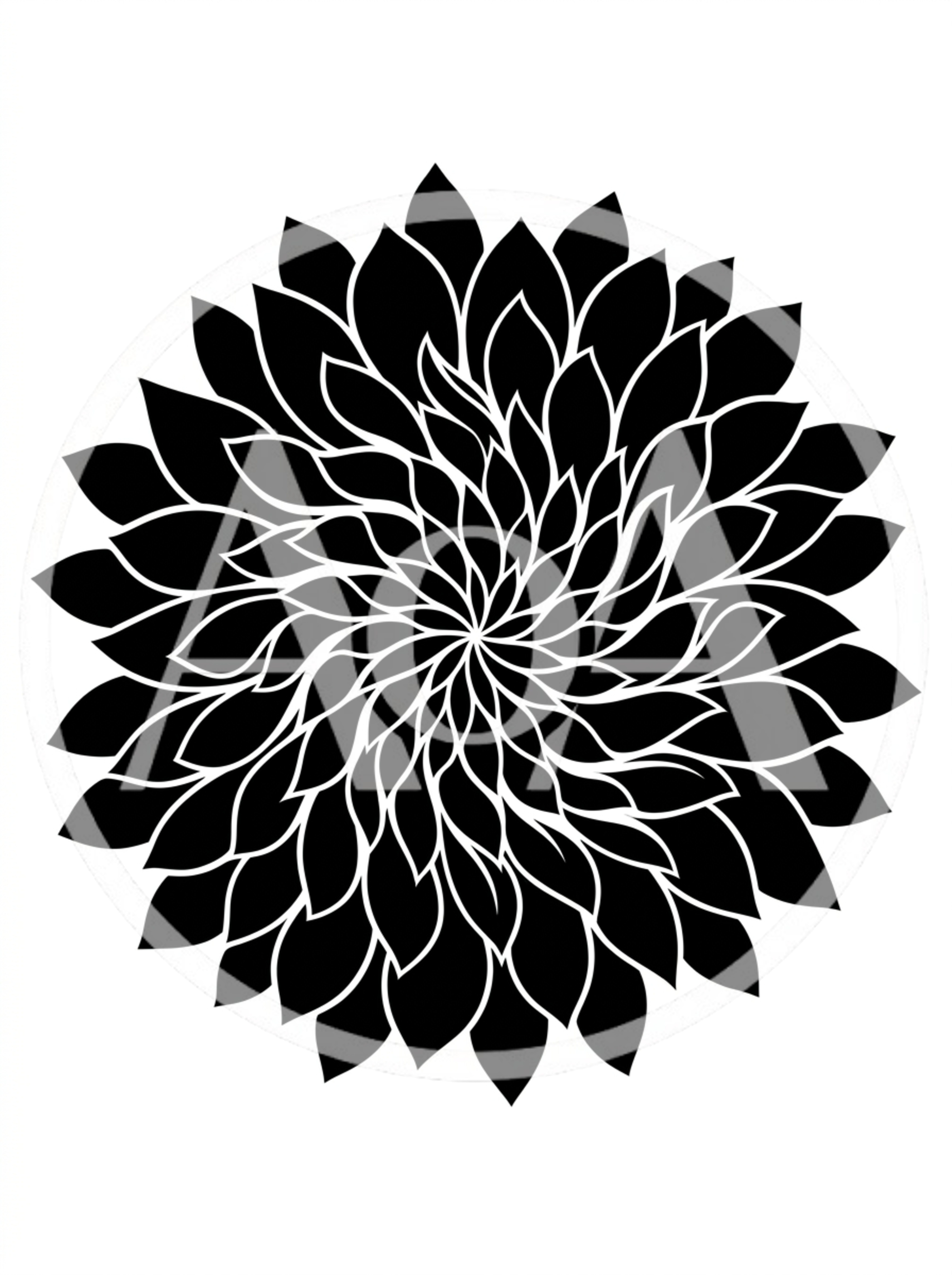 Black And White Floral Mandala Pattern