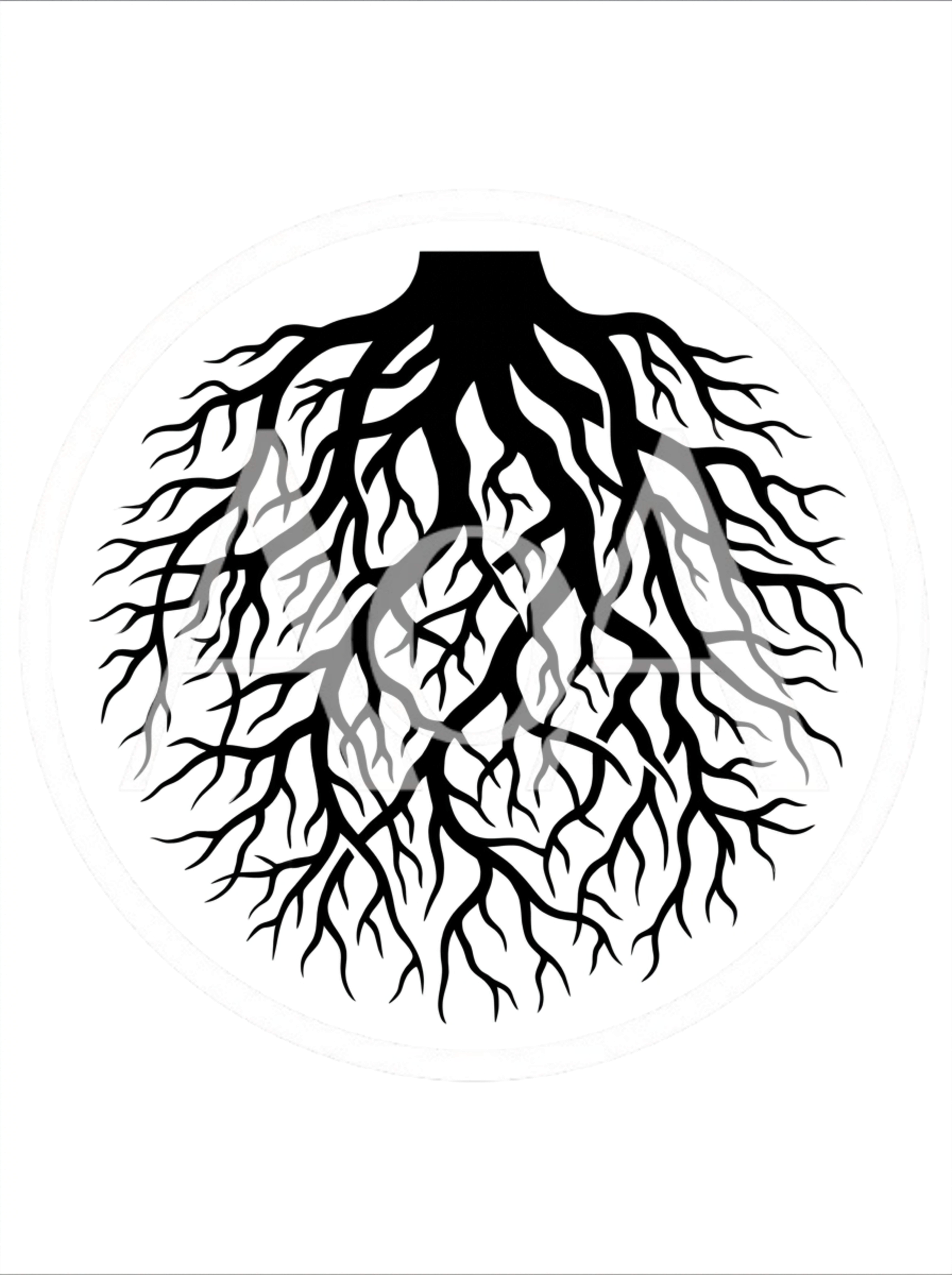Black Silhouette Illustration Of Tree Roots