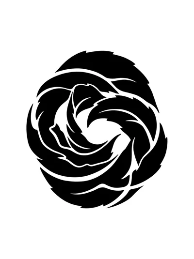 Abstract Black And White Floral Swirl Graphic Design