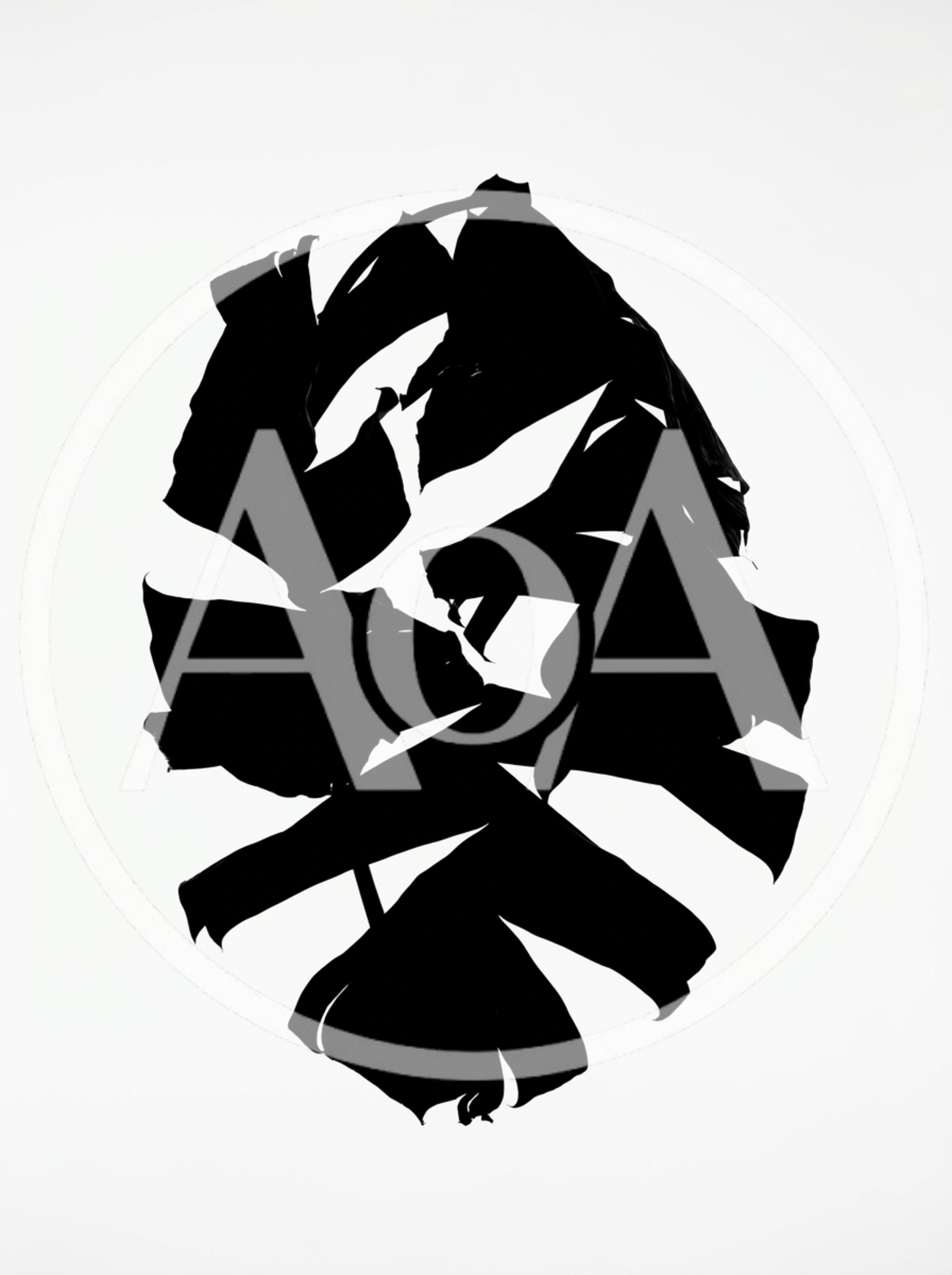 Black Silhouette Of Tropical Banana Leaves On White Background