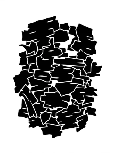 Abstract Black And White Geometric Bark Texture Pattern