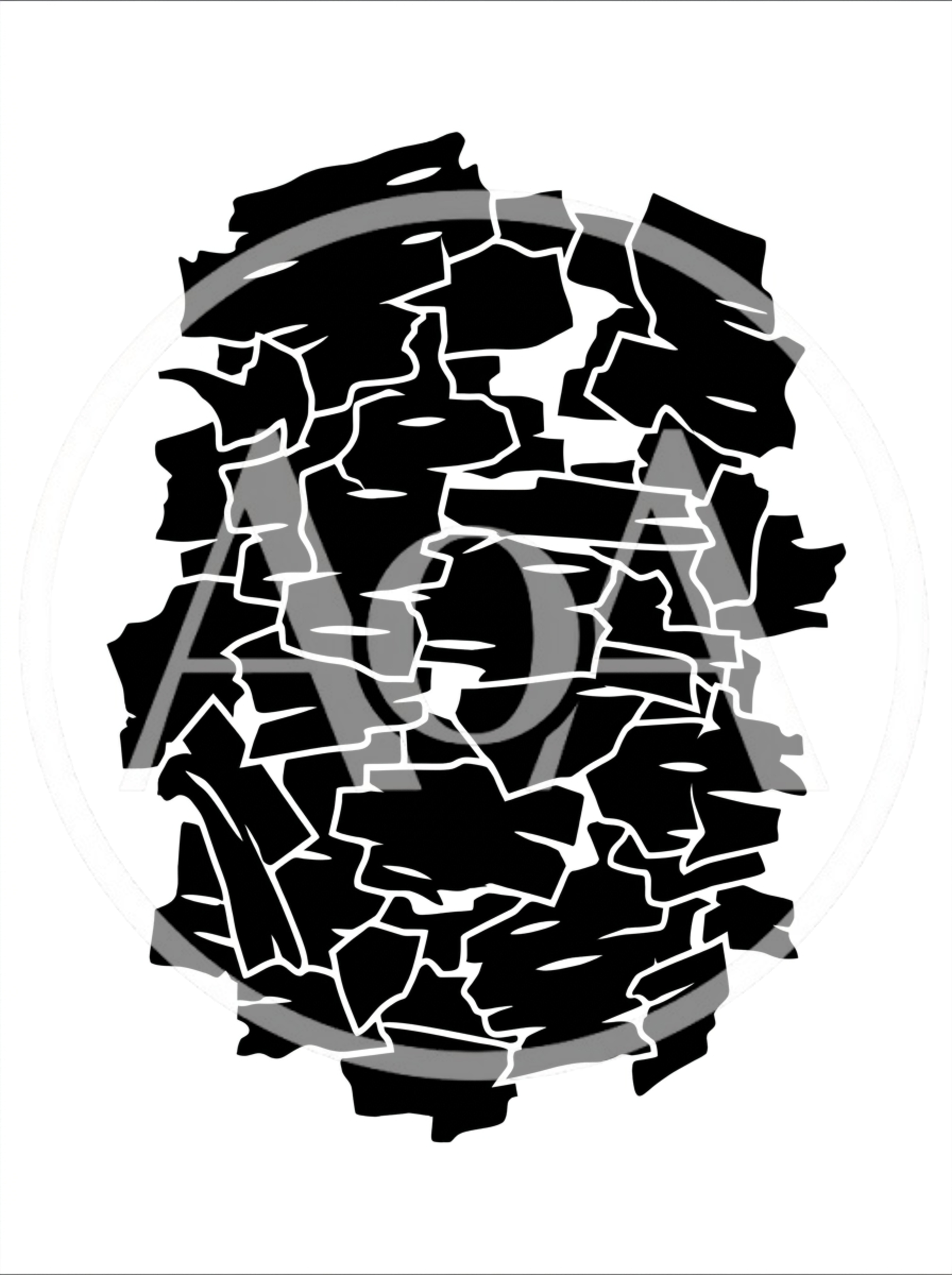 Abstract Black And White Geometric Bark Texture Pattern