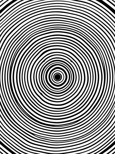 Abstract Concentric Black And White Circular Pattern