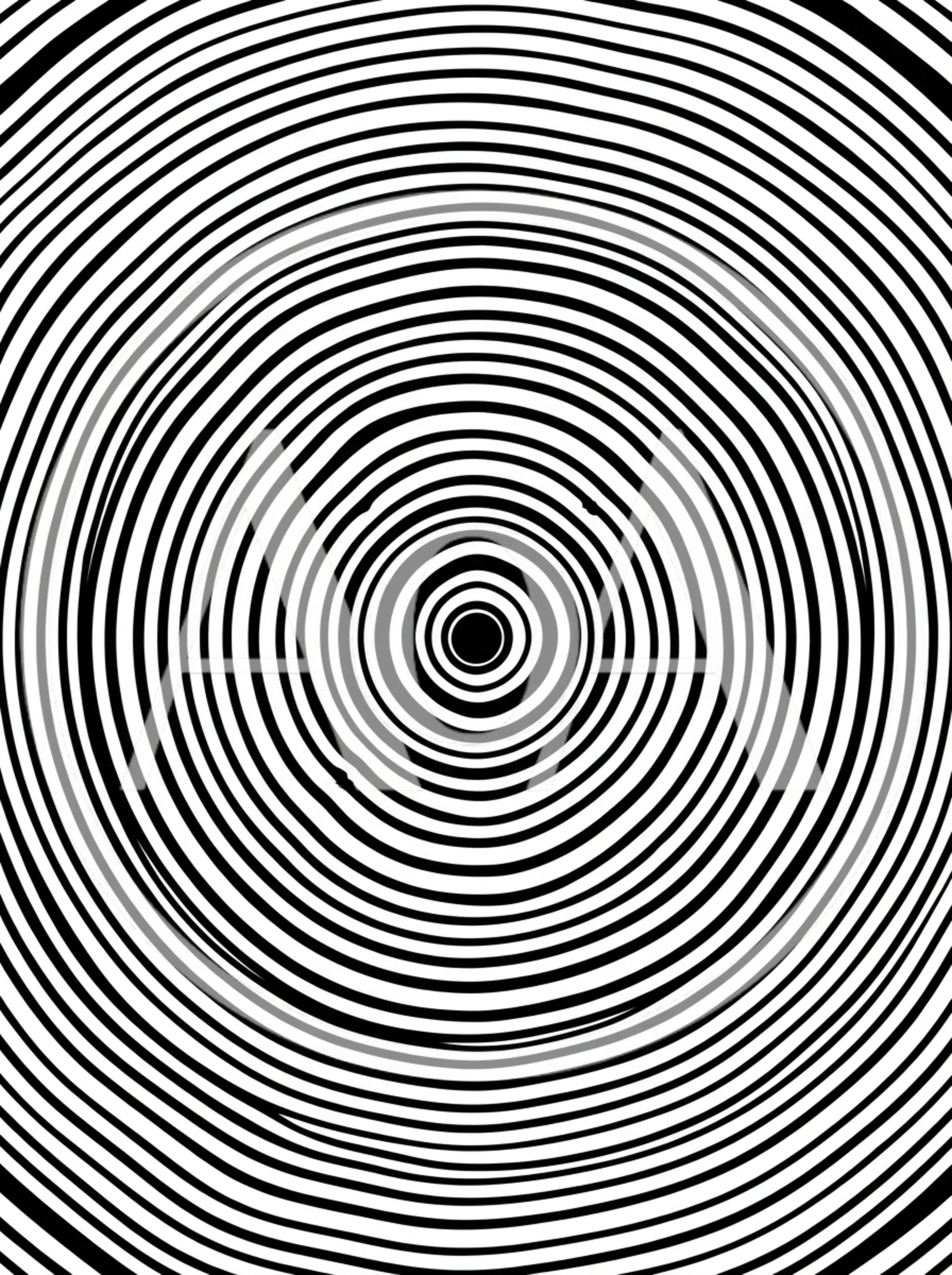 Abstract Concentric Black And White Circular Pattern